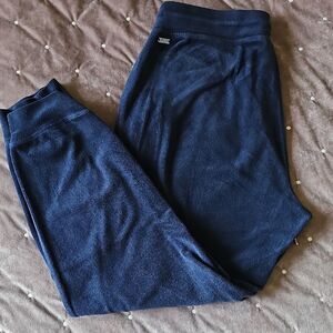 MNY Women's Navy Blue Velvet Joggers, Size L
